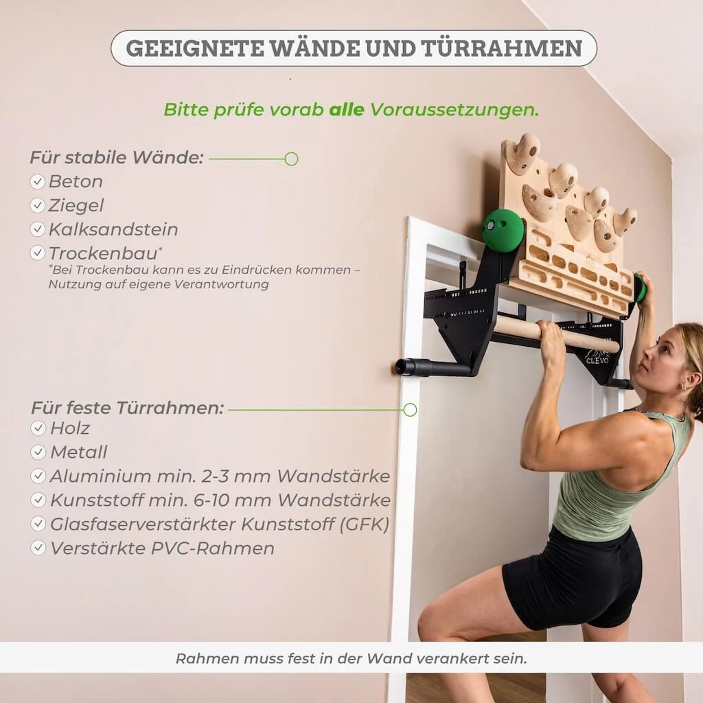 CLEVO DOOR: Türaufhängung für Hangboard, Klimmzugstange und Kletter Hangutensilien - Image 7